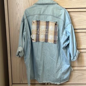 distressed denim shacket size medium